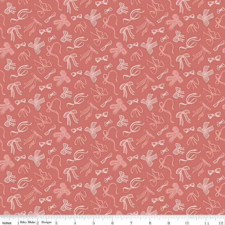 Riley Blake Designs - Mary Catherine - Bows - Faded Red #c16702-fadedred