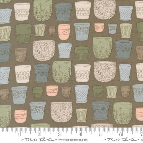 Moda Fabric - Potted Novelty - Pots Charcoal #26141-21