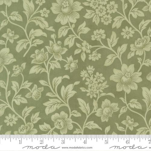 Moda Fabric - Ambiance - Florals Damask Eucalyptus #44412-15