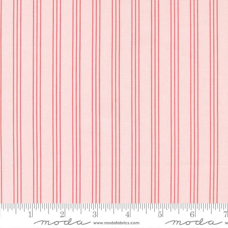 Moda Fabric - Lighthearted Stripe - Light Pink #55296-17