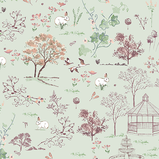 Benartex - Sweet Meadow - Gazebo Garden - Sage #15040-44