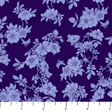 Figo Fabrics - Rosa - Flowers - Purple #91156-44