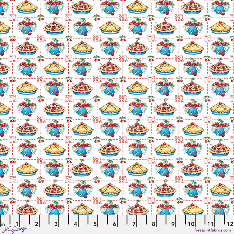 Free Spirit Fabric - Happy Birthday America - American as Cherry Pie - White #pwmy022-white
