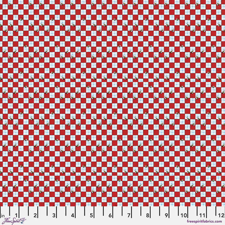Free Spirit Fabric - Happy Birthday America - Bees at a Picnic - Red #pwmy027-red