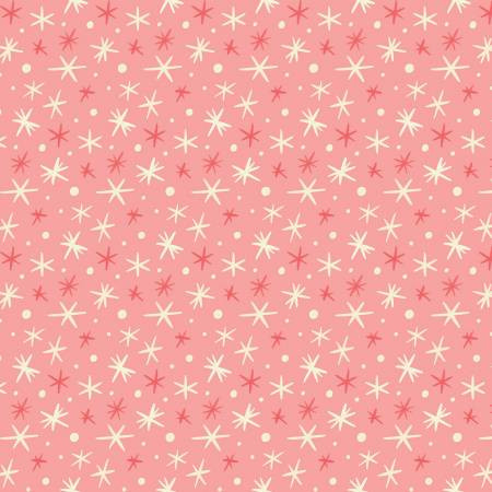 Cloud9 Fabrics - Bright Holidays - First Flurries - Pink Organic Cotton #228050