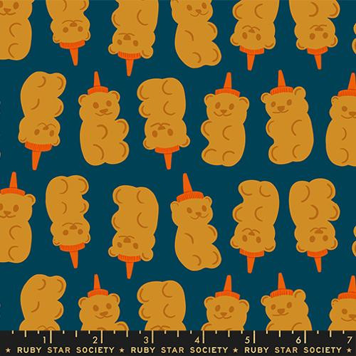 Ruby Star Society Fabric - Egg and Friends - Honey Bears - Galaxy #rs3092-16