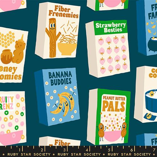 Ruby Star Society Fabric - Egg and Friends - Novelty Cereal - Galaxy #rs3106-16