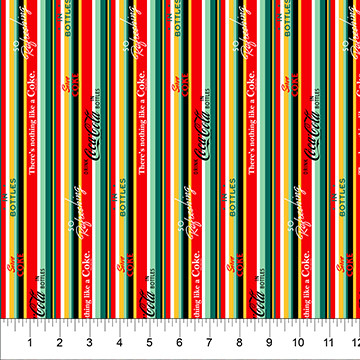 Northcott Fabrics - Coca-Cola - Stripe - Multi #cc1002-26