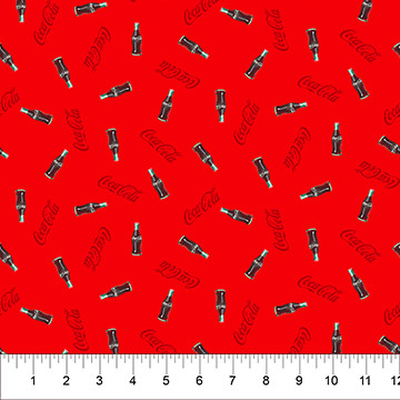 Northcott Fabrics - Coca-Cola - Tossed Coke Bottles - Red #cc1008-26