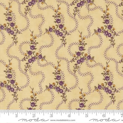 Moda Fabric - Collections Essence - Meandering Path Florals - Stripes - Parchment #46272-11