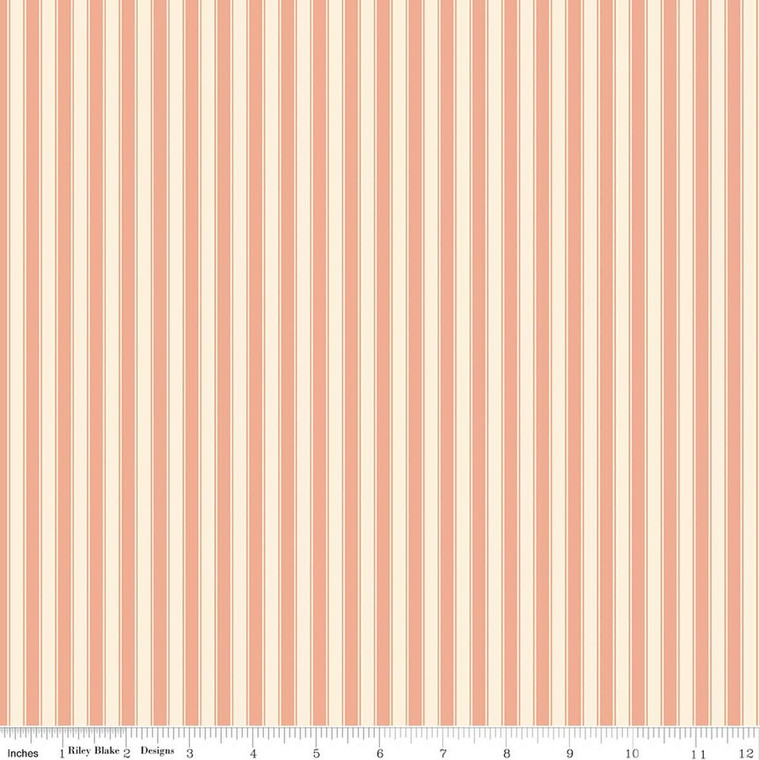 Riley Blake Designs - Bouquet des Fleurs - Stripes - Peach #c17293-peach