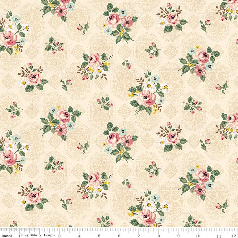 Riley Blake Designs - Bouquet des Fleurs - Posy - Cream #c17291-cream