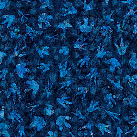 QT Fabrics - Savage Kingdom - Dino Tracks - Royal #31738-y