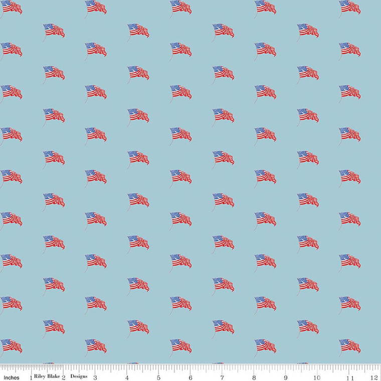 Riley Blake Designs - Sew America - USA Flags - Blue #C17353-BLUE