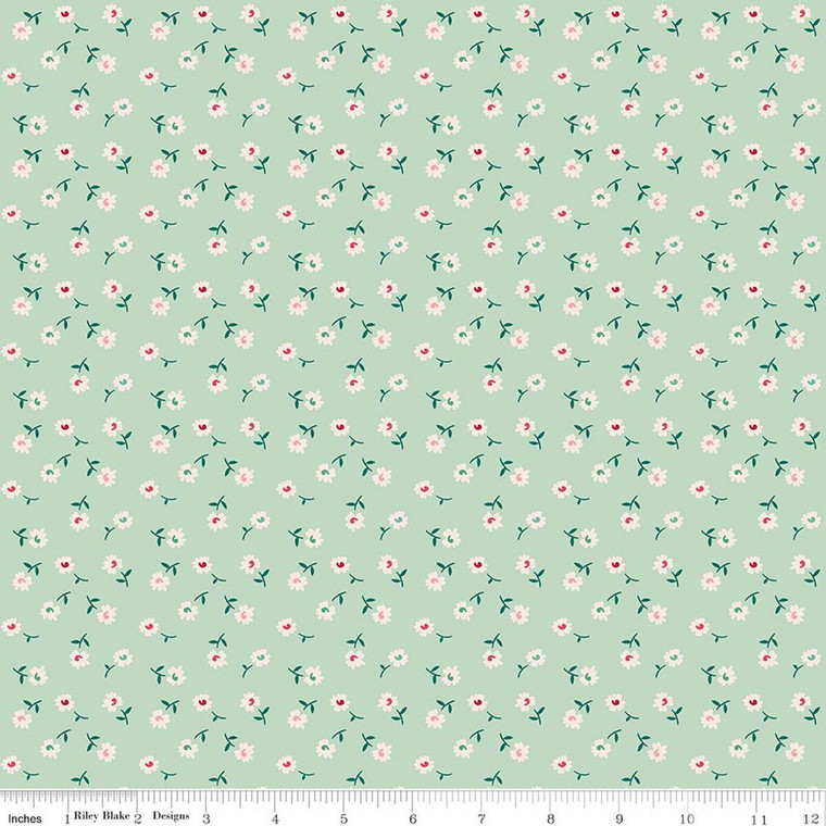 Riley Blake Designs - Berry & Sage - Daisy - Sage #C17395-SAGE