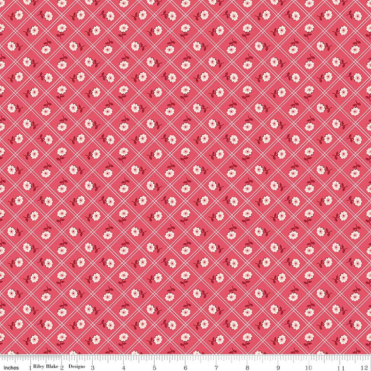 Riley Blake Designs - Berry & Sage - Calico - Tea Rose #C17384-TEAROSE