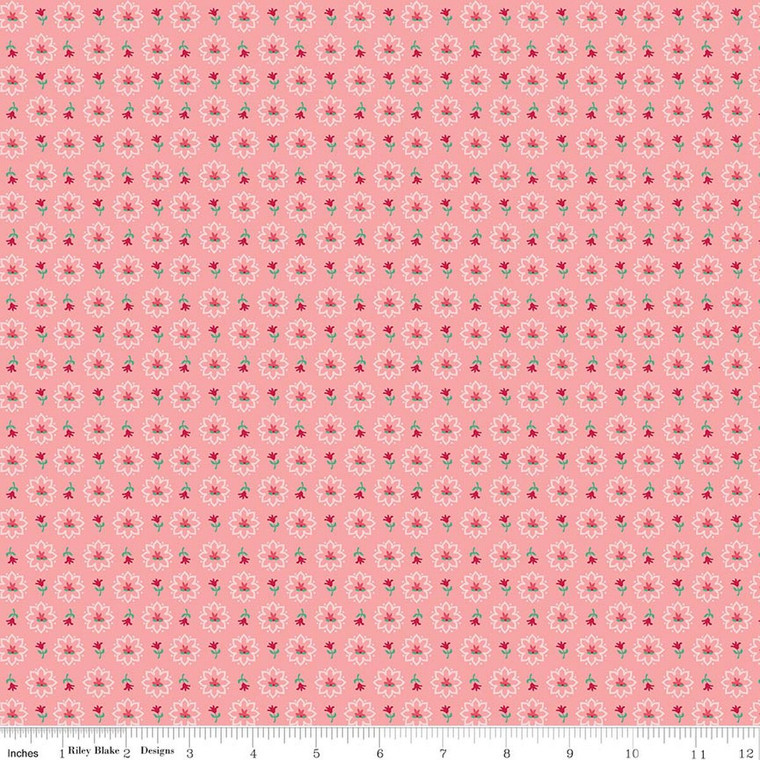 Riley Blake Designs - Berry & Sage - Heritage - Coral #C17381-CORAL