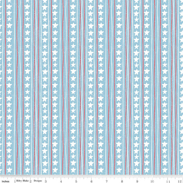 Riley Blake Designs - Firework Fields - Stars and Stripes - Blue #c17584-blue