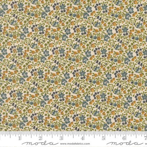 Moda Fabrics - Chelsea Garden - Small Floral - Porcelain Peacock #33857-24