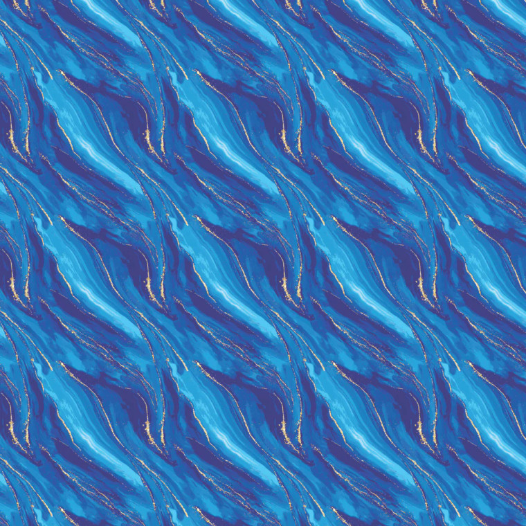 Camelot Fabrics - Gilded - Waves - Blue Metallic Ink #21240901L-02