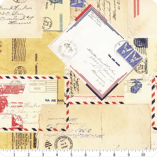 Riley Blake Designs - Sew America - Posts Parchment #cd17346-parchment