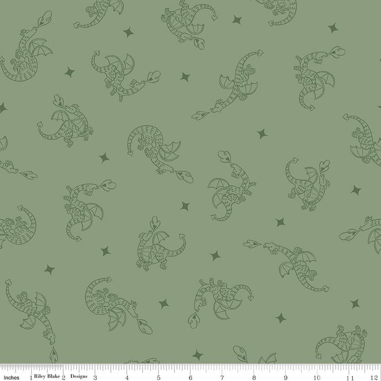 Riley Blake Designs - Faraway Kingdom - Dragon Flight - Forest #c17432-forest