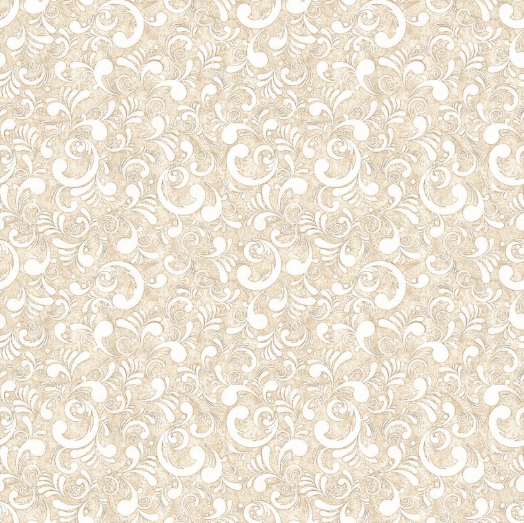 QT Fabrics - American Country - Scrolls - Taupe #31996-e