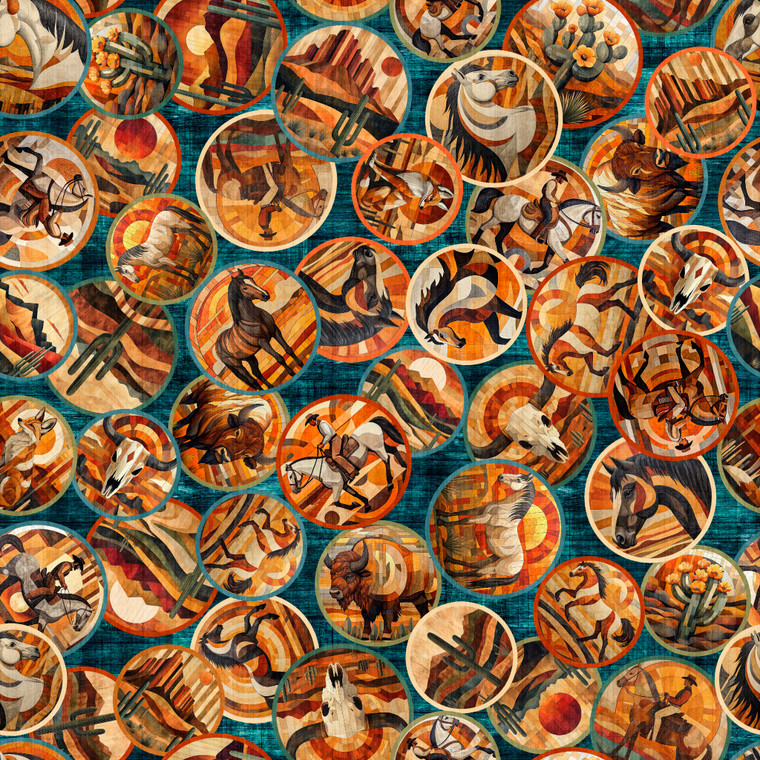 QT Fabrics - Canyonlands - Horse Medallions #32015-Q