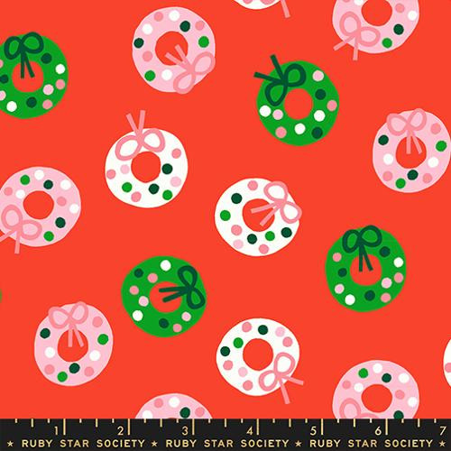 Moda Fabrics - Merry Happy - Wreaths - Lollipop #rs3099-14