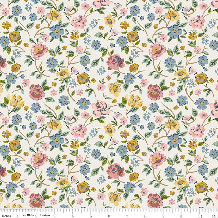 Riley Blake Designs - Rosewood - Garden Stroll - Cream #C17490-CREAM