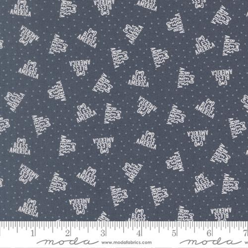 Moda Fabrics - Independence Day - God Bless America Text - Indigo #55724-14
