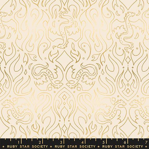Moda Fabrics - Fireglow - Scribe - Metallic Shell #rs2137-11m