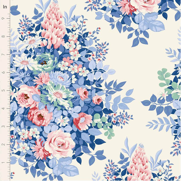 Tilda Fabrics - Something Blue - Whimsyflower - Cream #TIL100665