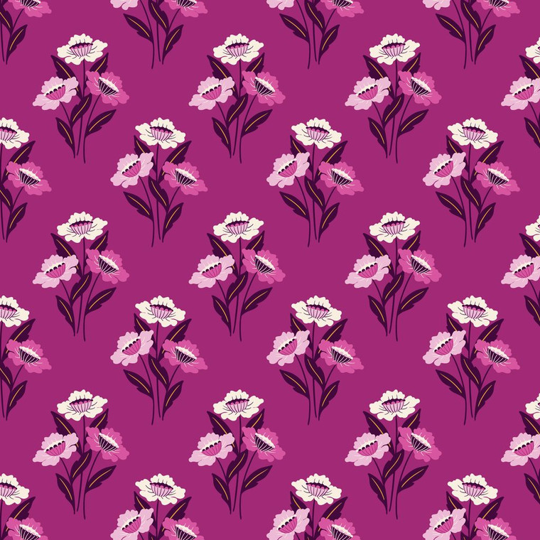 Cloud9 Fabrics - Rococo Riot - Fleur Fatales - Plum #228965