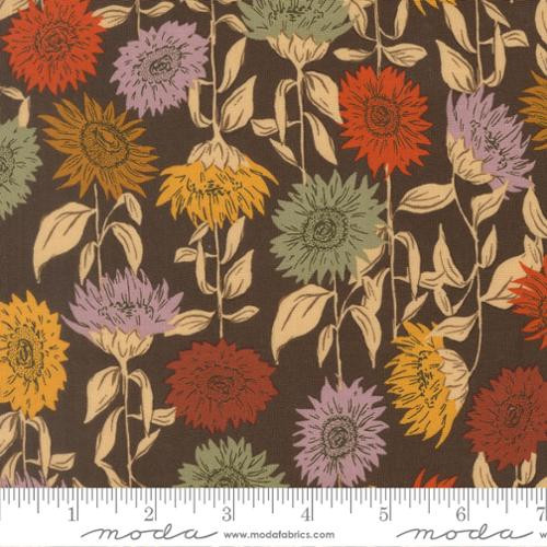 Moda Fabrics - Windfall - Sunflower Field Florals - Coffee #45651-19