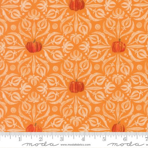 Moda Fabrics - Coven - Medallion Tiles Damask - Pumpkin #48802-12