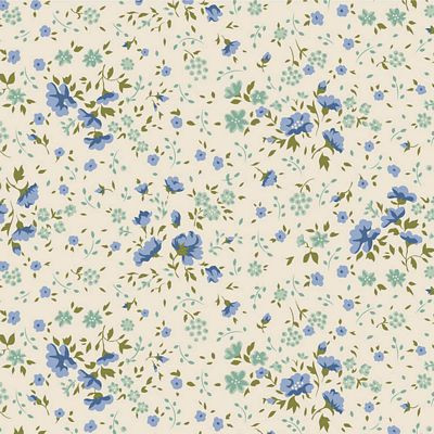 Tilda Fabrics - Wideback - Ellie - Blue/Teal #til150012
