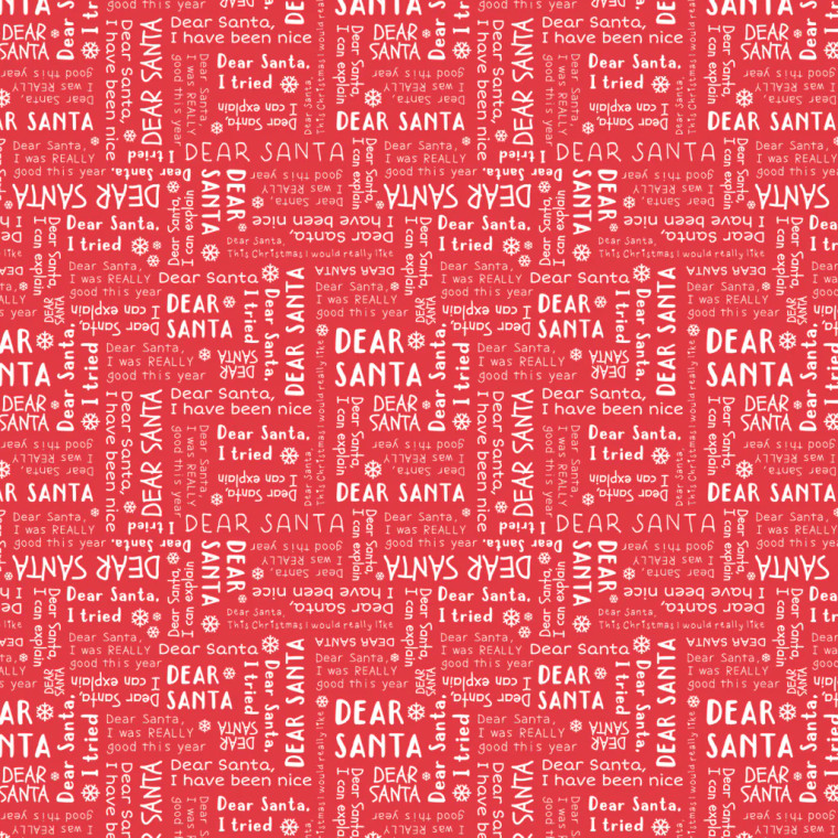 Camelot Fabrics - Letters To Santa - Letters - Red #19010205-01