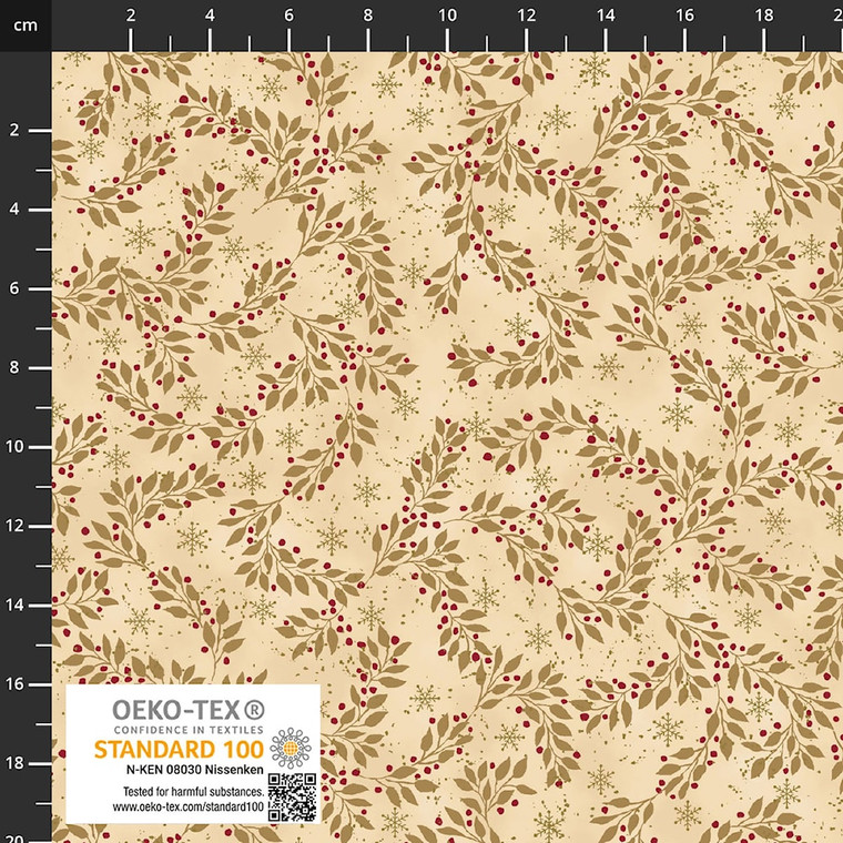 Stof Fabrics - Snow Crystal - Holly - Beige/Gold #4593M-211