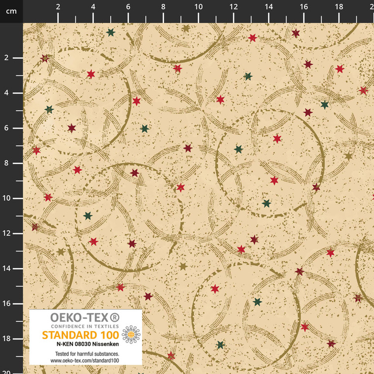 Stof Fabrics - Snow Crystal - Stars - Beige/Gold #4593M-201