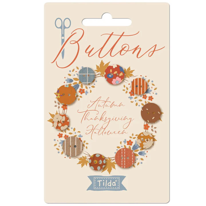 Tilda Fabrics - Creating Memories - Autumn Buttons - 5pc 10mm and 12mm