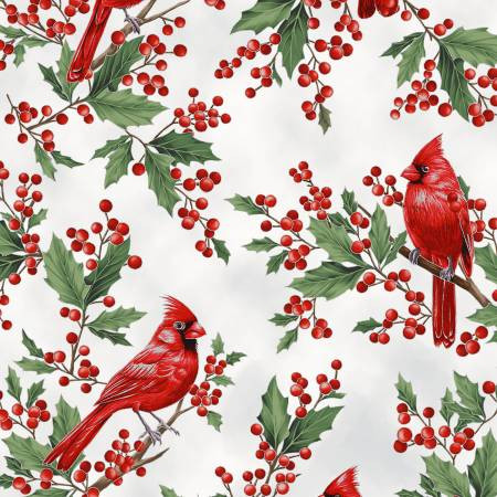 Hoffman Fabrics - Christmas Wish - Cardinals December/Silver #y7819-597s