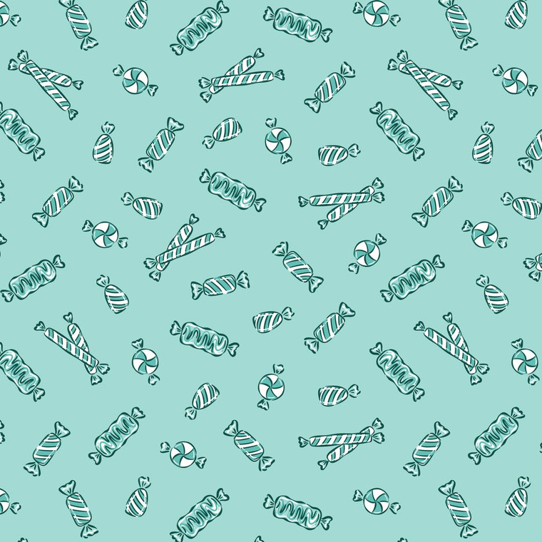 Cloud9 Fabrics - Jolly Tidings - Peppermint Candy - Turquoise #229197