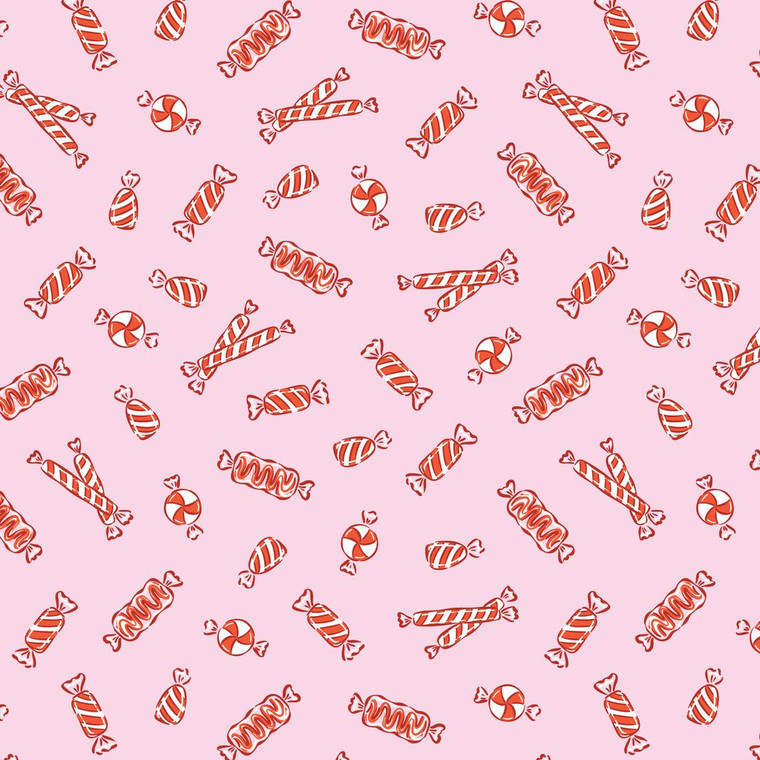 Cloud9 Fabrics - Jolly Tidings - Peppermint Candy - Pink #229198