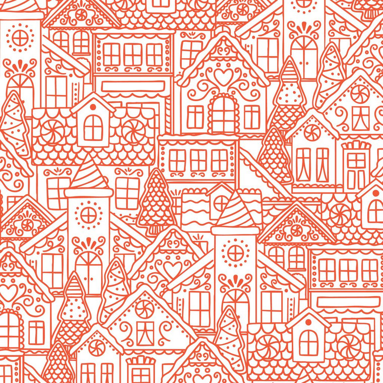 Cloud9 Fabrics - Jolly Tidings - Gingerbread Village - Red #229200