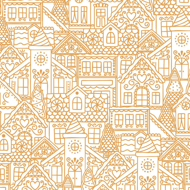 Cloud9 Fabrics - Jolly Tidings - Gingerbread Village - Gold #229201