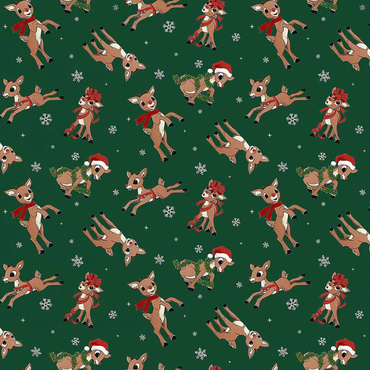 Northcott Fabrics - Rudolph The Red-Nosed Reindeer - Rudolph Toss #rd1001-78
