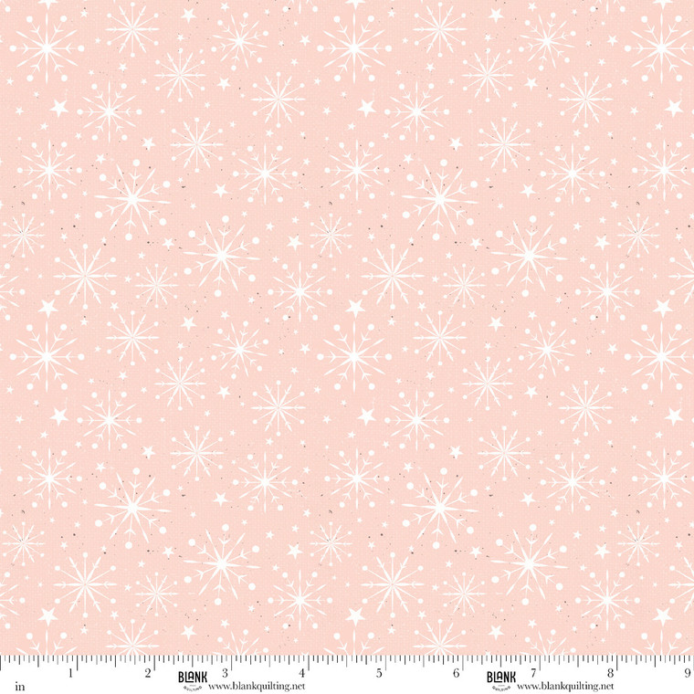 Blank Quilting Fabrics - Christmas Magic - Stars - Pink #2023-22