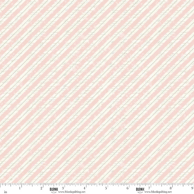 Blank Quilting Fabrics - Christmas Magic - Bias Stripe - Pink #2024-22