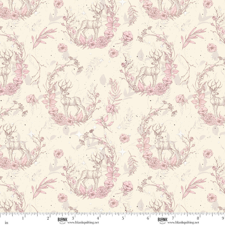 Blank Quilting Fabrics - Christmas Magic - Deer - Ivory #2021-41